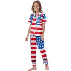 United Of America Usa Flag Kids  Satin Short Sleeve Pajamas Set by Celenk