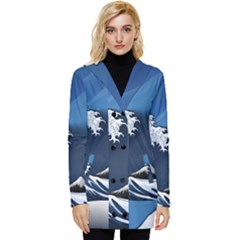 The Great Wave Off Kanagawa Button Up Hooded Coat  by Grandong