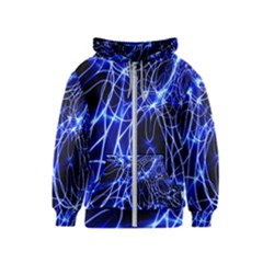 Lines Flash Light Mystical Fantasy Kids  Zipper Hoodie by Dutashop