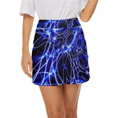 Lines Flash Light Mystical Fantasy Mini Front Wrap Skirt by Dutashop