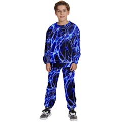 Lines Flash Light Mystical Fantasy Kids  Sweatshirt Set by Dutashop