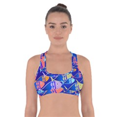 Sea Fish Illustrations Cross Back Sports Bra