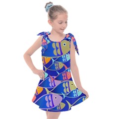 Sea Fish Illustrations Kids  Tie Up Tunic Dress