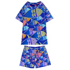 Sea Fish Illustrations Kids  Swim Tee And Shorts Set by Mariart