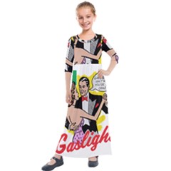 G Is For Gaslight Funny Dance1-01 Kids  Quarter Sleeve Maxi Dress