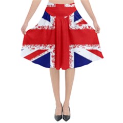 Union Jack London Flag Uk Flared Midi Skirt by Celenk