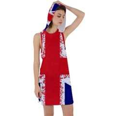 Union Jack London Flag Uk Racer Back Hoodie Dress by Celenk