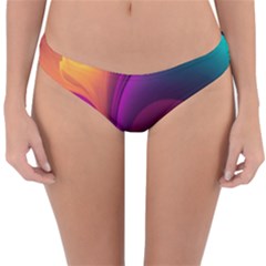 Abstract Colorful Waves Painting Reversible Hipster Bikini Bottoms by Simbadda
