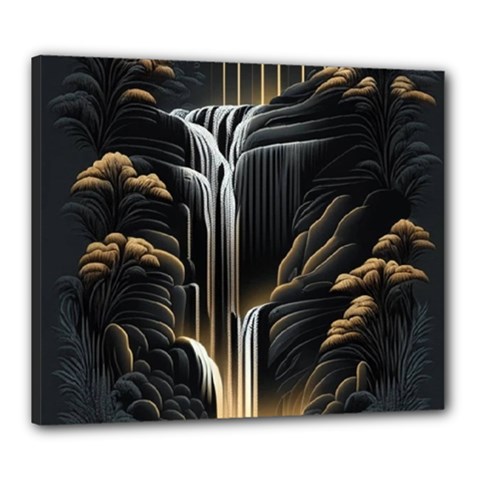 Waterfall Water Nature Springs Canvas 24  X 20  (stretched) by Simbadda