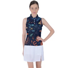 Underwater Ocean Animals Sea Women s Sleeveless Polo Tee