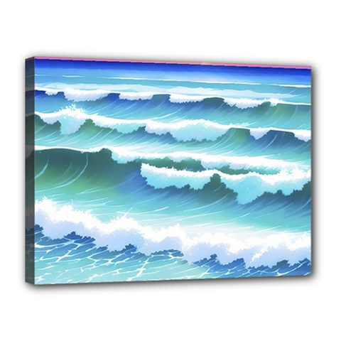 Ocean Sea Waves Beach Canvas 16  x 12  (Stretched)