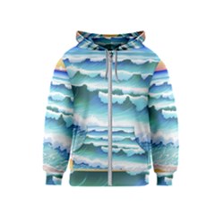 Ocean Sea Waves Beach Kids  Zipper Hoodie