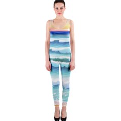 Ocean Sea Waves Beach One Piece Catsuit