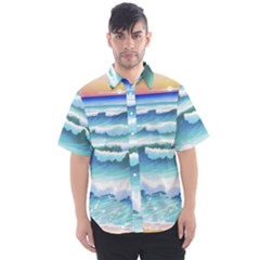 Ocean Sea Waves Beach Men s Short Sleeve Shirt