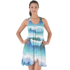 Ocean Sea Waves Beach Show Some Back Chiffon Dress