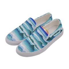 Ocean Sea Waves Beach Women s Canvas Slip Ons