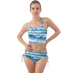 Ocean Sea Waves Beach Mini Tank Bikini Set