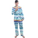 Ocean Sea Waves Beach Men s Long Sleeve Satin Pajamas Set View1