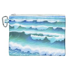 Ocean Sea Waves Beach Canvas Cosmetic Bag (XL)