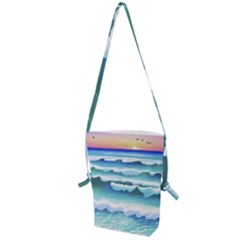 Ocean Sea Waves Beach Folding Shoulder Bag