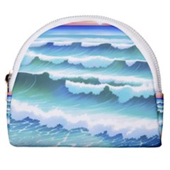 Ocean Sea Waves Beach Horseshoe Style Canvas Pouch