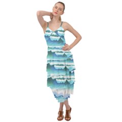 Ocean Sea Waves Beach Layered Bottom Dress