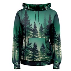 Magic Pine Forest Night Landscape Women s Pullover Hoodie by Simbadda