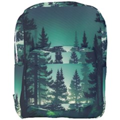 Magic Pine Forest Night Landscape Full Print Backpack by Simbadda