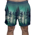 Magic Pine Forest Night Landscape Men s Shorts View1