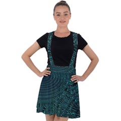 Wave Circle Ring Water Velvet Suspender Skater Skirt