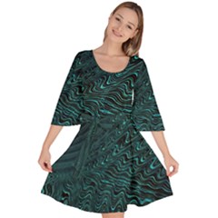 Wave Circle Ring Water Velour Kimono Dress