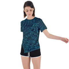 Wave Circle Ring Water Asymmetrical Short Sleeve Sports Tee