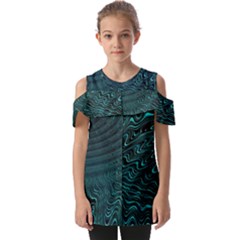 Wave Circle Ring Water Fold Over Open Sleeve Top