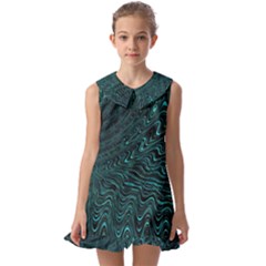 Wave Circle Ring Water Kids  Pilgrim Collar Ruffle Hem Dress