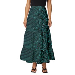 Wave Circle Ring Water Tiered Ruffle Maxi Skirt