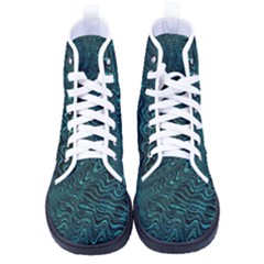 Wave Circle Ring Water Women s High-Top Canvas Sneakers