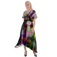 Festive Freak Cross Front Sharkbite Hem Maxi Dress by MRNStudios