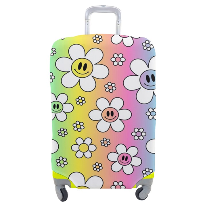 Funny Flowers Smile Face Camomile Luggage Cover (Medium)