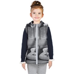 Acoustic Guitar Kids  Hooded Puffer Vest by artworkshop