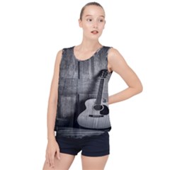 Acoustic Guitar Bubble Hem Chiffon Tank Top by artworkshop