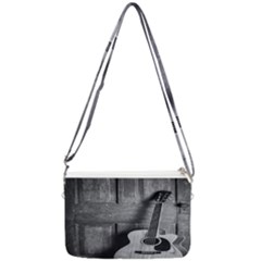 Acoustic Guitar Double Gusset Crossbody Bag by artworkshop