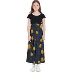 Bloomed Yellow Petaled Flower Plants Kids  Flared Maxi Skirt by artworkshop