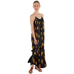 Bloomed Yellow Petaled Flower Plants Cami Maxi Ruffle Chiffon Dress by artworkshop