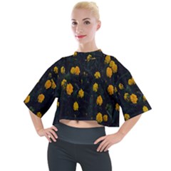 Bloomed Yellow Petaled Flower Plants Mock Neck Tee by artworkshop