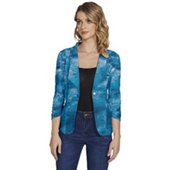 Blue Water Speech Therapy Women s One-button 3/4 Sleeve Short Jacket by artworkshop