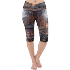 Breathe In Nature Background Lightweight Velour Cropped Yoga Leggings by artworkshop