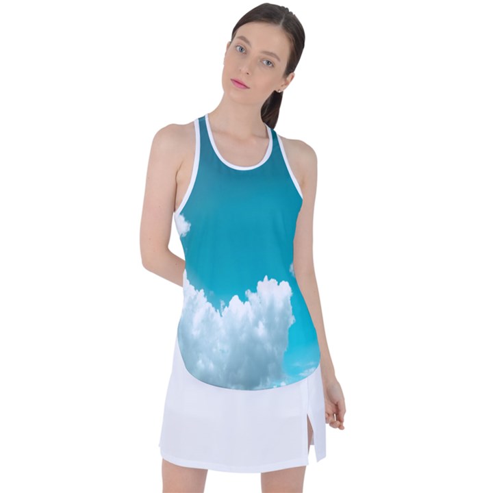 Clouds Hd Wallpaper Racer Back Mesh Tank Top