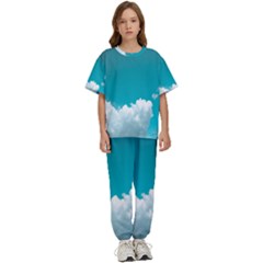 Clouds Hd Wallpaper Kids  Tee And Pants Sports Set by artworkshop