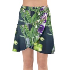 Cute Flower Wallpaper Wrap Front Skirt by artworkshop