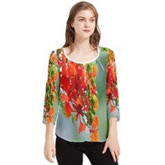 Gathering Sping Flowers Wallpapers Chiffon Quarter Sleeve Blouse by artworkshop